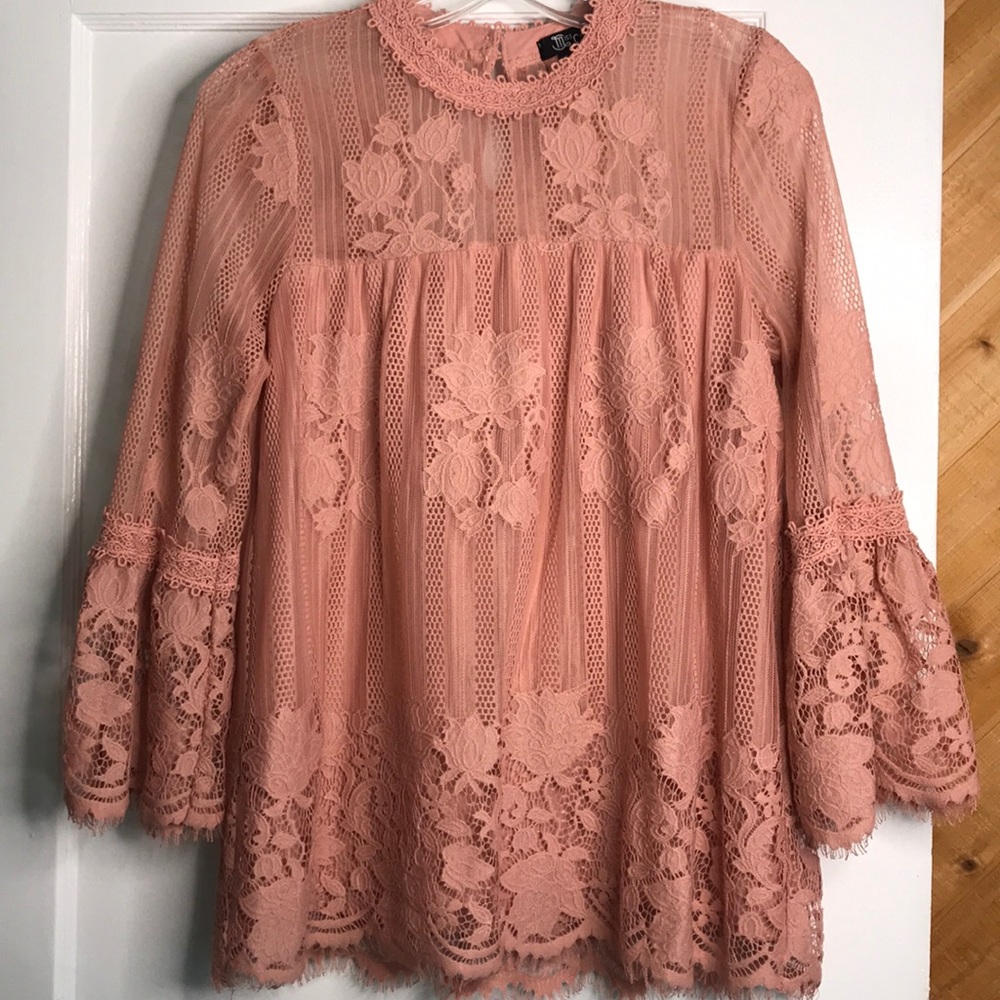 Dusty Rose Lace Shirt